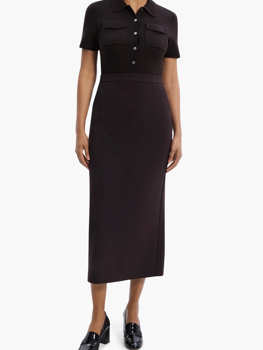 Women's Black Midi Pencil Skirt
